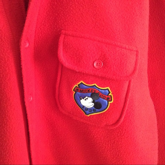Vintage Mickey & Co Red Oversized Fleece Shirt - Picture 3 of 7